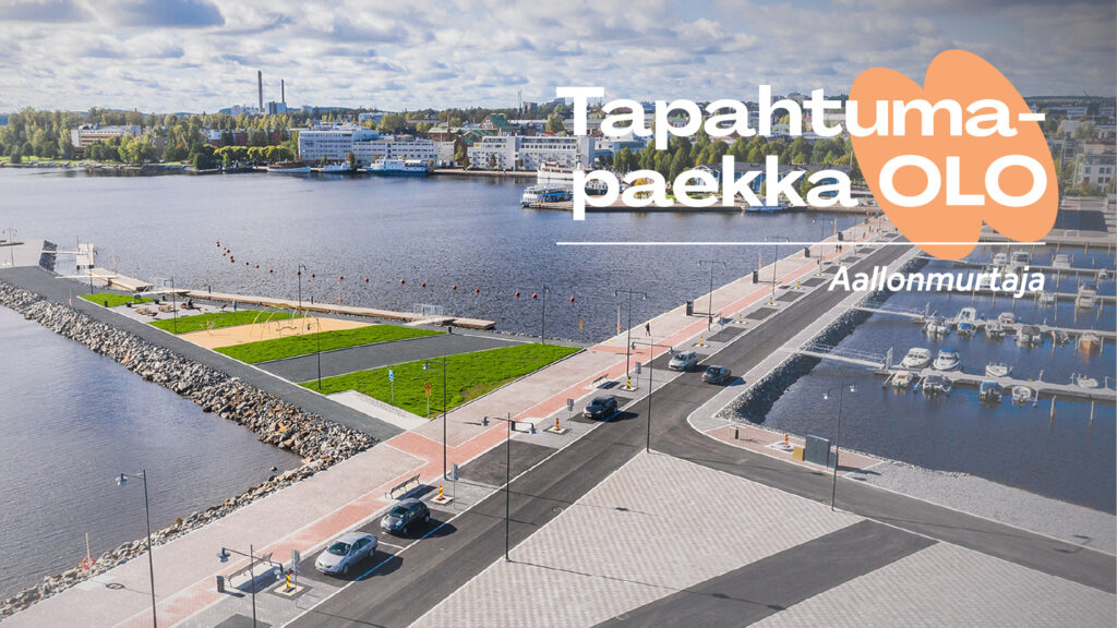 Yleiskuva Kuopion uudella aallonmurtajalla sijaitsevasta tapahtuma-alueesta