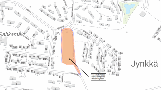 Karttakuva, jossa esitetty leikkipuiston sijainti.